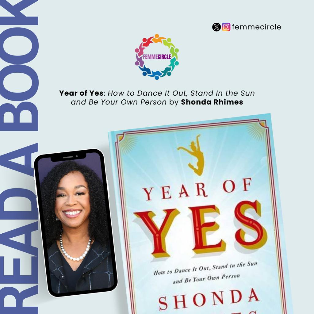 FemmeCircle's tweet photo. Read a book today 😍
My year of saying yes to everything, " Year of Yes: How to Dance it Out, Stand in the Sun and Be your own person, she talks about how she overcame her fear to prioritize her life and work.

This is a great read for you as you navigate life this year 🌟 https://t.co/ELblzSw1xc