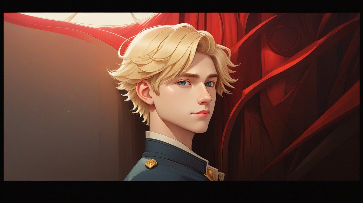 blonde hair blue eyes male focus 1boy looking at viewer solo short hair  illustration images