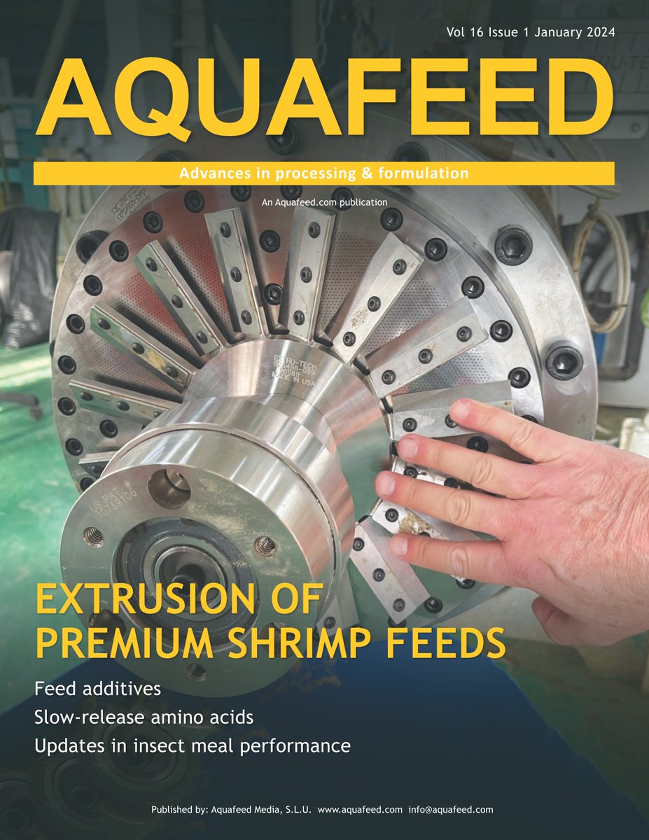 Don't miss the January edition of Aquafeed Magazine. Feed processing,  feed additives, novel ingredients and more. 👉  aquafeed.com/magazine/

<a href="/SymriseAG/">Symrise</a> <a href="/Adisseo/">Adisseo</a> <a href="/Lucta_/">Lucta</a>  <a href="/KeminInd/">Kemin Industries</a> <a href="/HydronixLtd/">Hydronix Limited</a> <a href="/Manolinaqua/">Manolin</a> <a href="/Protix_official/">Protix</a> #aquafeed