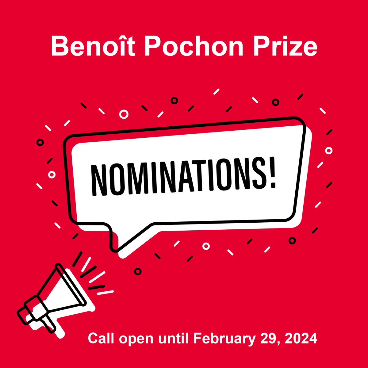 The call for nominations for the 2023 Benoît Pochon Prize for an outstanding PhD or MD-PhD thesis conducted at the DBMR and defended in 2023 is now open. ✍️ Send us your nomination until February 29 📷 tiny.cc/0do8wz