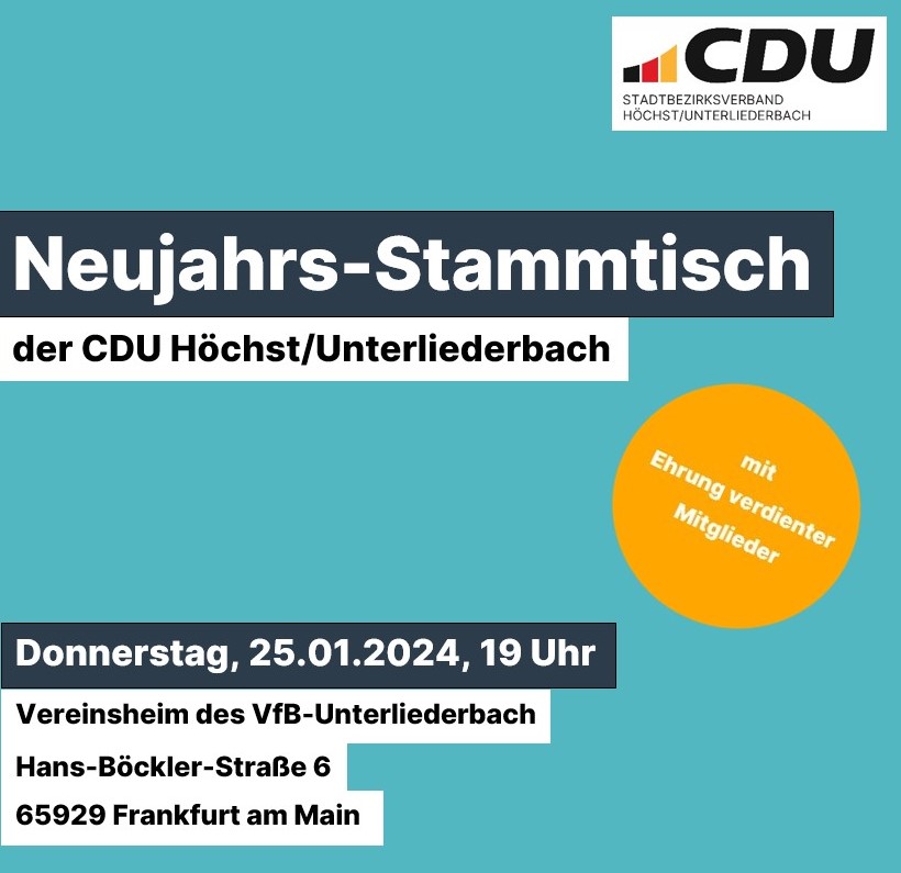 cdu_hoechst_ulb's tweet photo. Traditionell stoßen wir mit einem Glas Sekt auf das neue Jahr an. Kommen Sie gerne vorbei.

#neujahr #cdufrankfurt #frankfurtammain https://t.co/wPkQCrqu8e