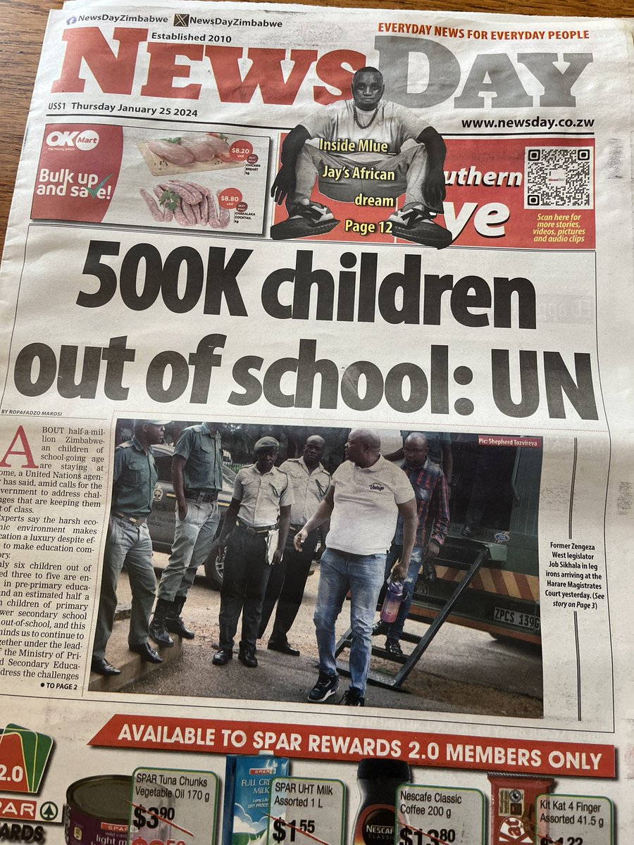 Half a million children out of school in #Zimbabwe. This is a national disgrace. How can we be providing “US$400,000 housing loans to Ministers and Judges” and buying expensive top of the range  Mercedes Benzes when we have so many children denied a basic education? 

Our