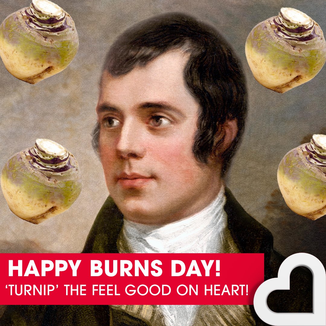 We're celebrating Scotland's own Robert 'Rabbie' Burns all day on Heart! 🏴󠁧󠁢󠁳󠁣󠁴󠁿❤️ Enjoy yer haggis and don't forget to 'turnip' the feel good on Heart @GlobalPlayer 🎧📲 #robertburns #burnsnight #rabbieburns #Scotland #thebard #poet #lyricist