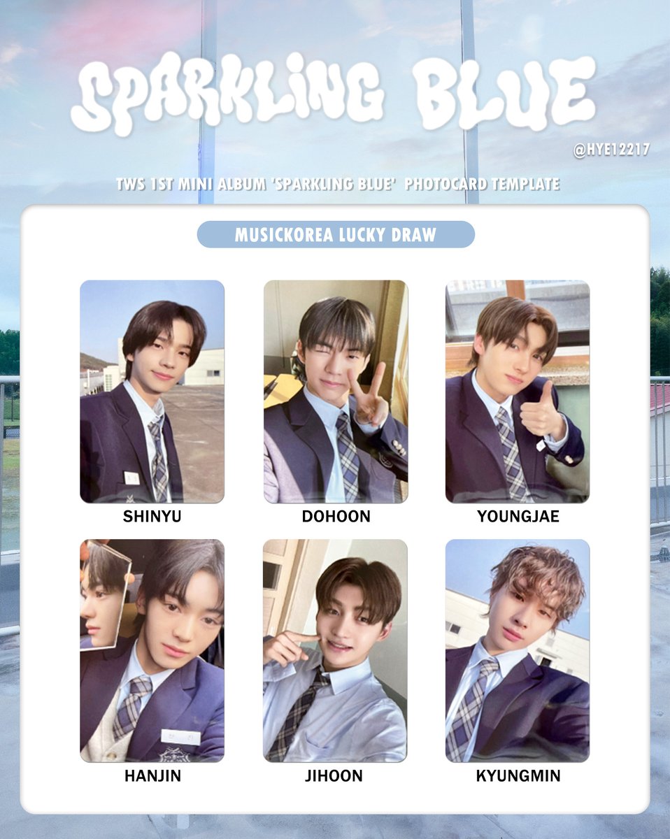 TWS 1ST MINI ALBUM 'SPARKLING BLUE' PHOTOCARD TEMPLATE MUSICKOREA