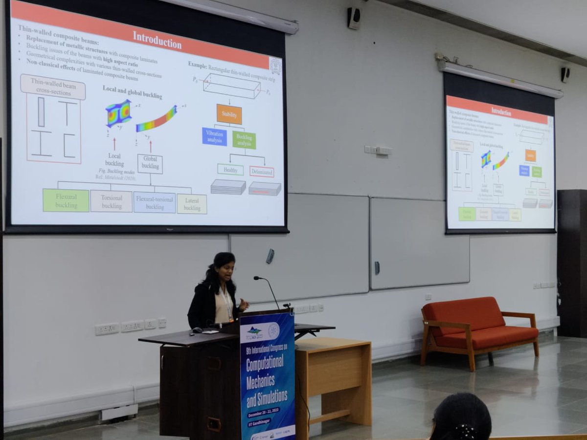 drsusmitanaskar's tweet image. Our PhD student Priyanka presented her research work on #UncertaintyQuantification of complex thin-walled #composites which has attracted a significant interest, in the #ICCMS conference held recently at #IITMandi #womeninSTEM
