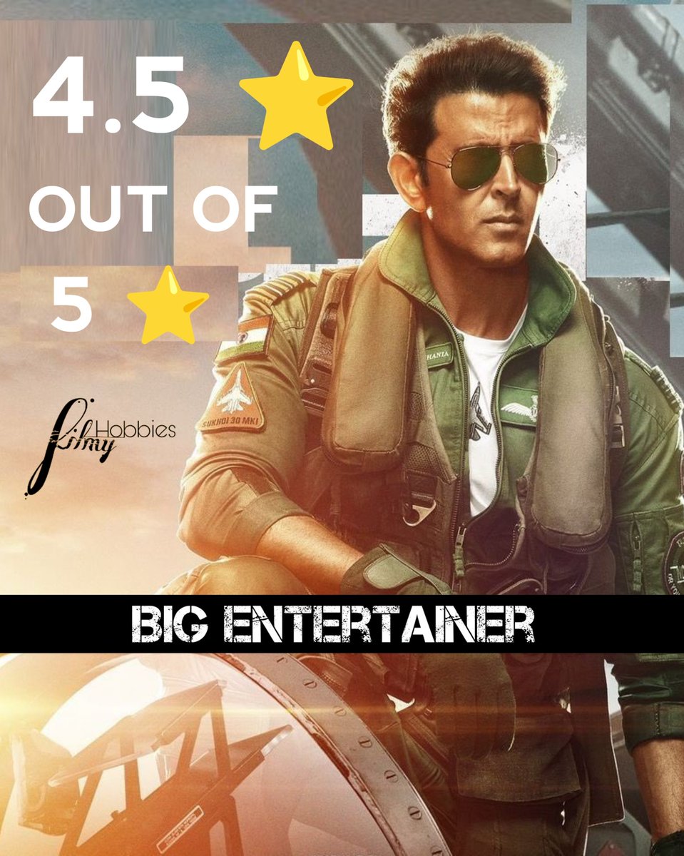 #FighterReview it's a really 'Big Entertainer's Film. In This Movie Of Of are Entire Like. Emotion , Action , Suspence , Casting , Song's, Specially BGM. #Hrithik Outstanding Looks And Acting. #DeepikaPadukone Disappointed all time , #AnilKapoor Always Rocking. #Fighter
