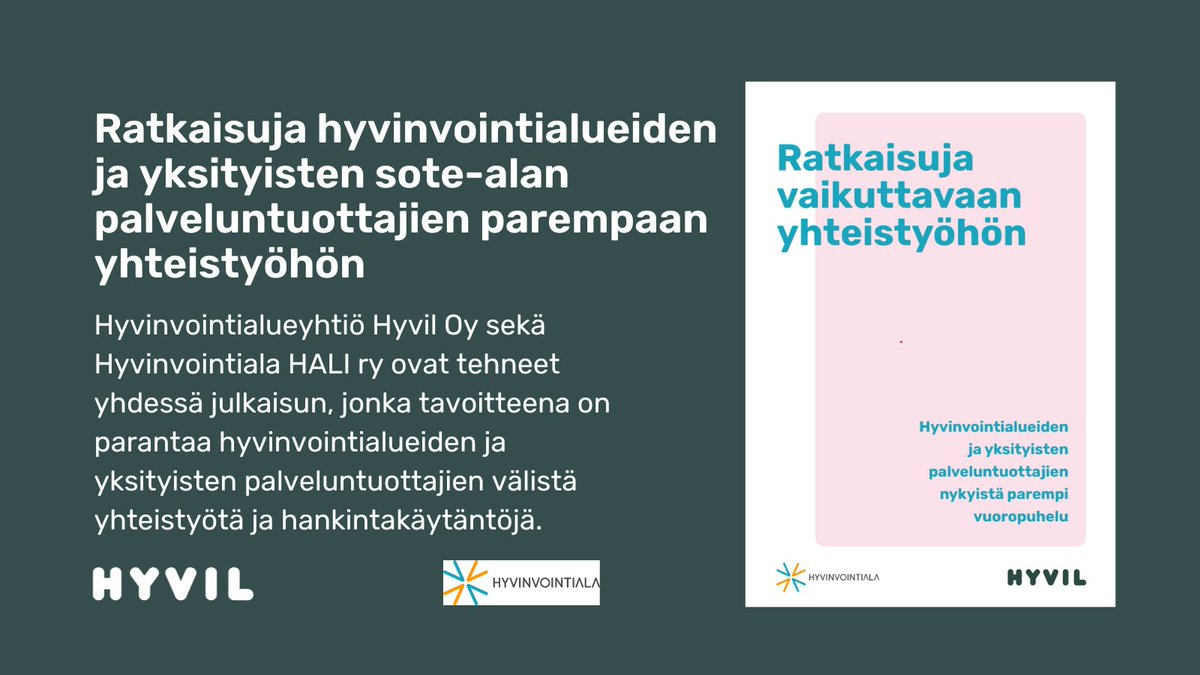 Tuore julkaisu Hyvil ja @Hyvinvointiala:  hyvil.fi/ratkaisuja-hyv… #JulkisetHankinnat #Hyvinvointialueet #sote