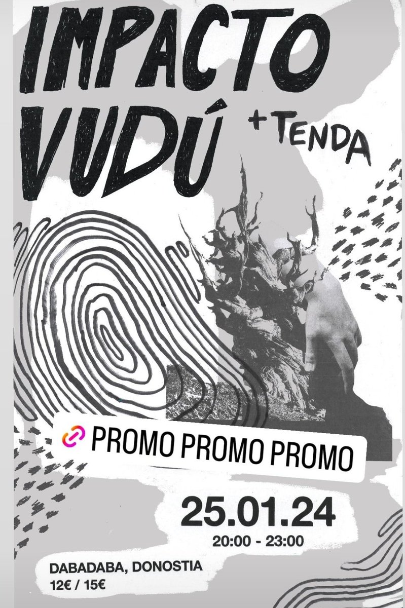 Hoy en @DabadabaSS concierto de <a href="/ImpactoVudu/">ImpactoVudu</a> + <a href="/tenda_grup/">𝗧𝗘𝗡𝗗𝗔</a> 
No te lo pierdas!