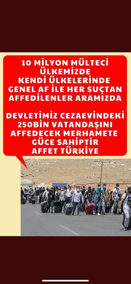 100Yılda MahkumuAffet

DEVLETİN GÖREVİ ADALETİ SAĞLAMAKTIR ADİL YARGILANMA HAK İHLALİ %77 ADALETE OLAN GÜVENİN YENİDEN SAĞLANMASI İÇİN GENEL AF ŞART 🕊️✅