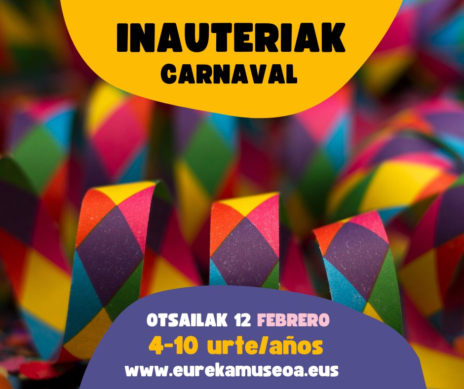 🥳 Zatoz gurekin inauteriak ospatzera! 🥳

🎟️ Izenemateak irekita: eurekamuseoa.eus/eu/articulos-c…