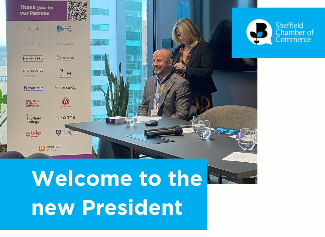 🗣 "I am honoured to take on the responsibility of being President of the Chamber and representing our members."

Yesterday we welcomed the 115th #SheffieldChamber President, Alexis Krachai

Read more - bit.ly/496lfXR