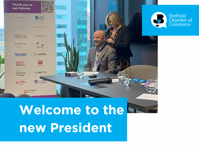 🗣 'I am honoured to take on the responsibility of being President of the Chamber and representing our members.' Yesterday we welcomed the 115th #SheffieldChamber President, Alexis Krachai Read more - bit.ly/496lfXR