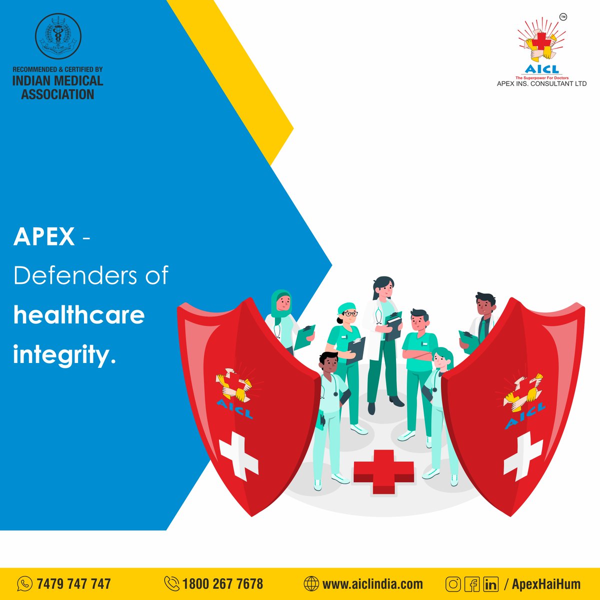 ApexHaiHum's tweet photo. APEX - Defenders of healthcare integrity.
.
.
#ChooseApex #ApexRiskManagement #AICL #MedicoLegalExperts #SuperPowerForDoctors #medical #IMA https://t.co/6NumaS8Aor