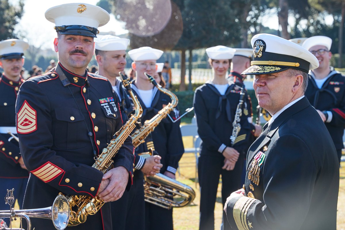 U.S. Marines, @USNavy sailors, and Italian service members perform in Nettuno, Italy to commemorate the 80th anniversary of Operation Shingle, the codename for the Allied landings at Anzio and Nettuno during World War II. 📸: LCpl Maxwell Cook