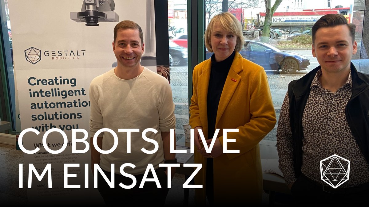 gestaltrobotics's tweet image. 🤖 Exploring cobots in skilled trades at @hwk_berlin & @BerlinPartner. Yesterday we joined the event "Cobots Live in Action" and were happy to meet @CarolaZarth. Special thanks to organizers and contributors! #Cobots #AI #IndustryTransformed 🛠️🤖🙌