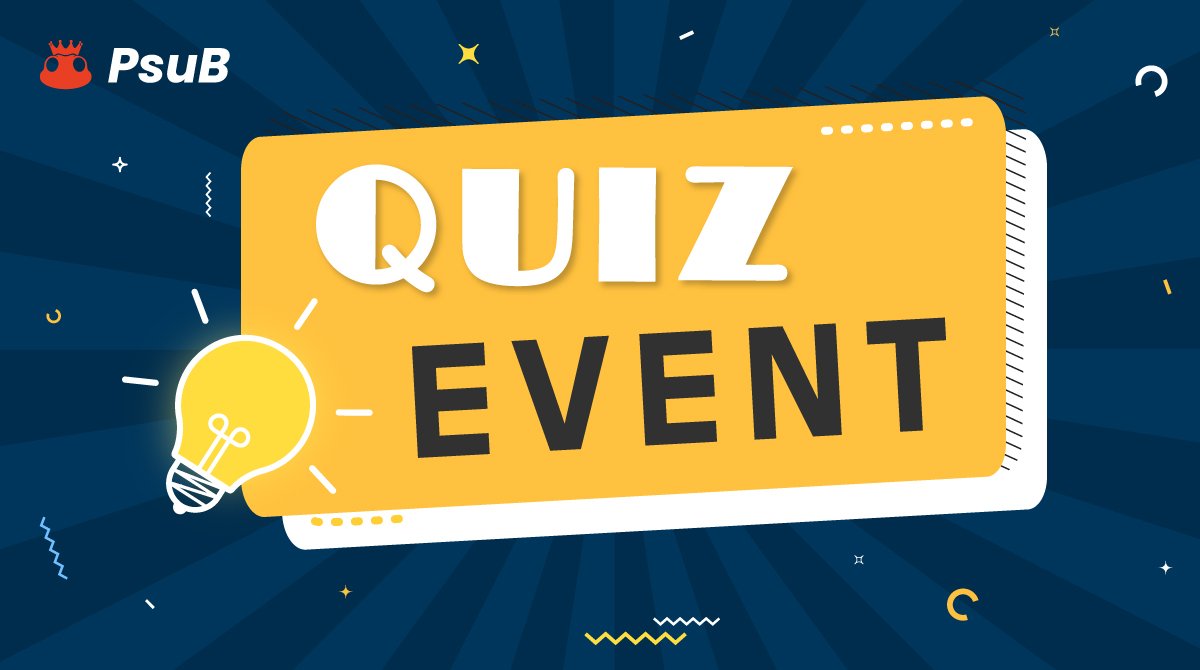 🔼 Quiz Event  🔼

Start: 26/01/2024 
End : 01/02/2024

Quiz time Daily : 6.00 am utc to 10 am utc. 

Rewards 100$ 
Top point gainer will received up to 25$ 

NB: You can prepare yourself from here: white paper: undefined-418.gitbook.io/psub-white-pap…

Website : psub.io