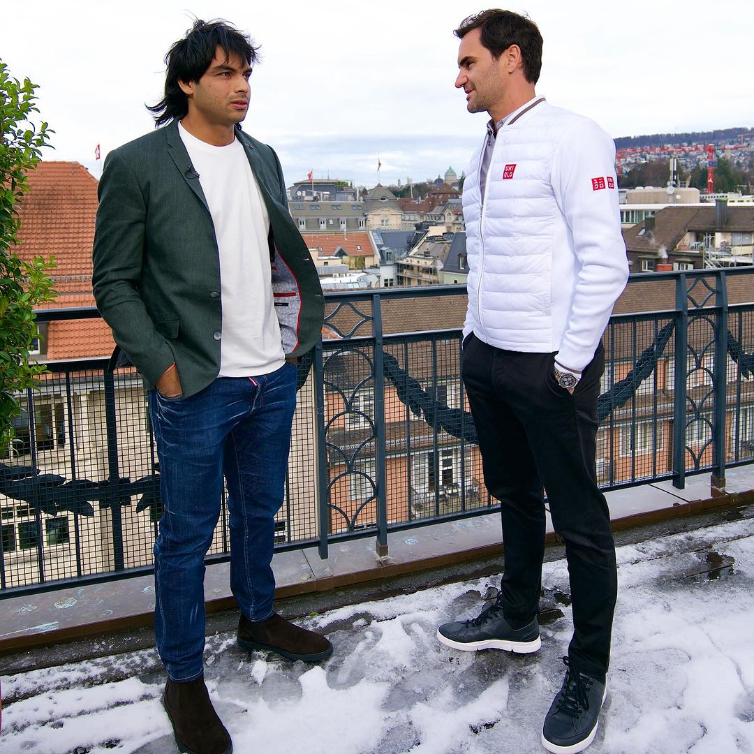 We are so happy to see both our ambassadors together in Zurich @VisitZurich 📍Eden au Lac, Zurich #SwissWinter #INeedSwitzerland #Repost from @Neeraj_chopra1 @rogerfederer