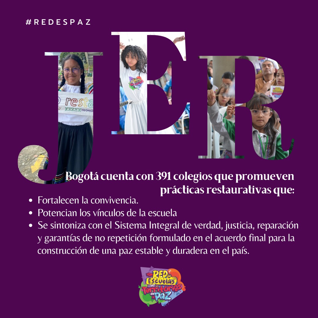 Deidamiapiensa's tweet image. En @Educacionbogota trabajamos por la Justicia Escolar Restaurativa para la construcción de Escuelas Como Territorios de Paz. 
#RedEsPaz
