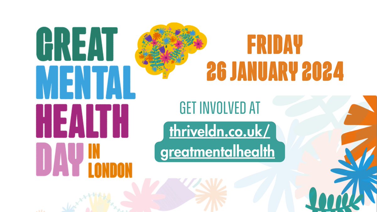 Tomorrow is #GreatMentalHealthDay with lots of free events taking place across the city. Visit @ThriveLDN for more about #GreatMentalHealth and find out how you can join in👉thriveldn.co.uk/great-mental-h… #MentalHealthMatters #Wellbeing #PMH #PerinatalMentalHealth