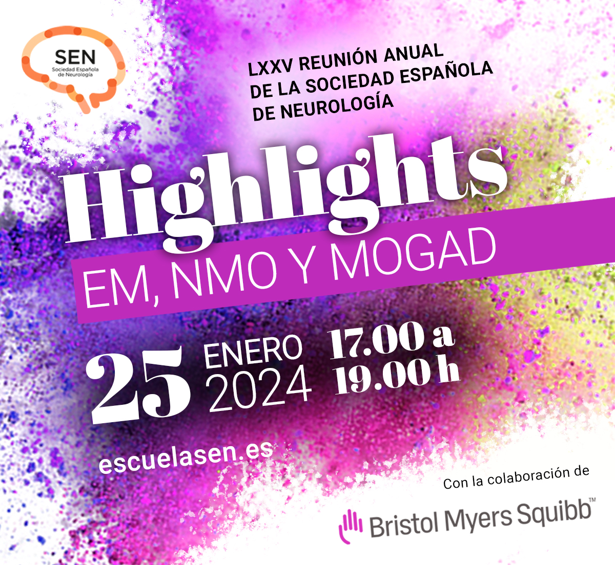 SenProyectos's tweet photo. Hoy a las 17.00h (CET) no te pierdas los #highlightsSEN sobre #esclerosismúltiple, #NMO y #MOGAD con los expertos @belen_caminero, @mirallesneuro, @juancuelloneuro y Yolanda Blanco.
En directo. Conéctate y participa:
https://t.co/puus4HyS2m
Colabora @BMSIberia https://t.co/Zj8Fj3DKsL