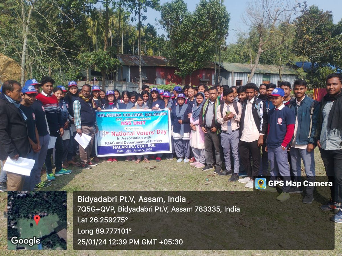 nsshalakaura's tweet photo. 14th National Voters Day, 2024 Observed in Bidyardabri Part-5 adopted Village under Agomani Circle in Dhubri District, Organised by NSS Unit, Halakura College in Association with IQAC. Department of History &amp; Voters Club of the College. https://t.co/BwstCTpkN6