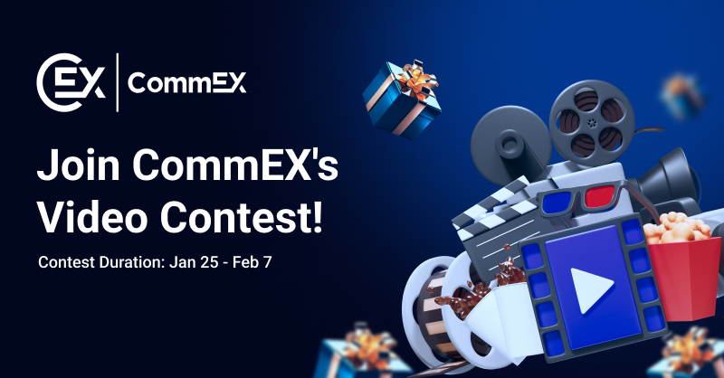 CommEX_com's tweet photo. 🎬 Join #CommEX's Video Contest! 🚀
Create an educational short-form video showcasing CommEX features or products and stand a chance to win exciting prizes:
🥇 1st Place: 250 USDT
🥈 2nd Place: 150 USDT
🥉 3rd Place: 100 USDT
Contest Duration: Jan 25 - Feb 7
To Enter:
🔹Post your video with #CommEXVideos.
🔹Follow & repost this tweet.
🔹Fill out the form: https://t.co/JPw1K3JD45
*Winners will be selected based on creativity, authenticity, and video views. All decisions by the CommEX team are final.
Show your CommEXperience to the world! 🚀✨