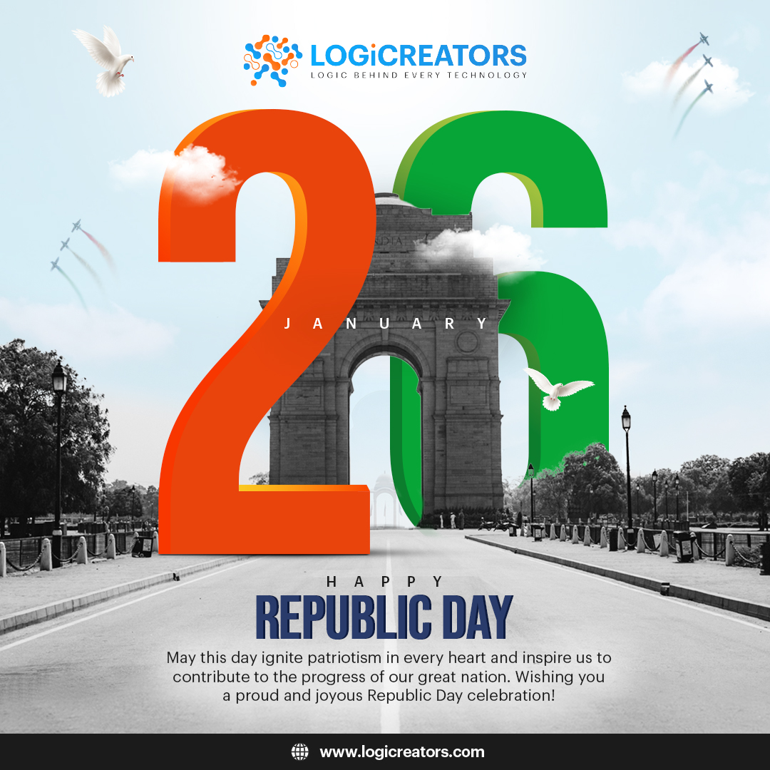 ✨ On this 𝗥𝗲𝗽𝘂𝗯𝗹𝗶𝗰 𝗗𝗮𝘆, 𝗟𝗼𝗴𝗶𝗰𝗿𝗲𝗮𝘁𝗼𝗿𝘀 sends warm wishes for a day filled with patriotism, pride, and progress. Let's cherish the values that make our nation great! 🌟🇮🇳 

#logicreators #republicday #india #republicdayindia2024 #happyrepublicday #january