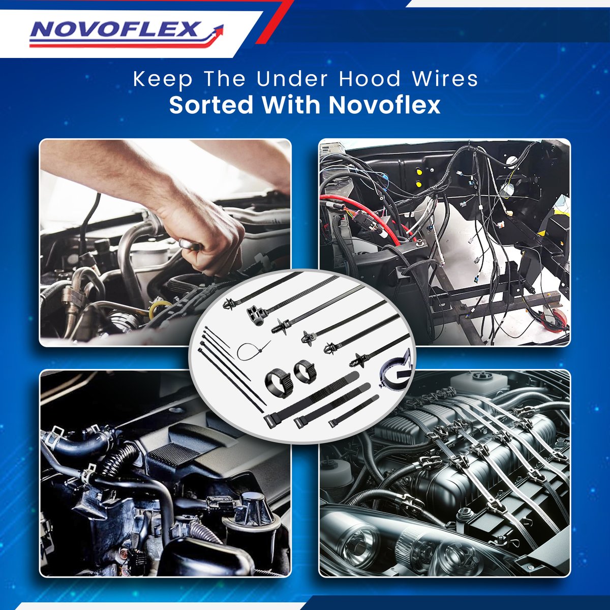 Novoflex presents the ultimate solution to keep the under hood wired sorted with high-performance Zip ties.
#novoflex #topcableties #cableties #industrialuse #costeffective #manufacturing #products #versatileproducts #novoflexineverysector #opengrommetrings #closedgrommetrings