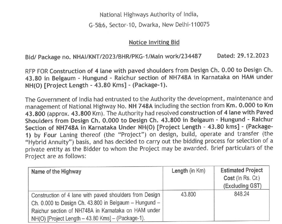grahakara's tweet photo. #Bharatmala
Tenders worth Rs3396 Cr called for 4 laning of 186Kms b/w #Belagavi-#Hungund in 4 packages.
This Highway is part of #Panaji- #Belagavi-#Raichur-#Hyderabad Economic Corridor
@nitin_gadkari @bhagwantkhuba @MangalSAngadi @mprajaanaik @NHAI_Official https://t.co/Z69ttjbgKK