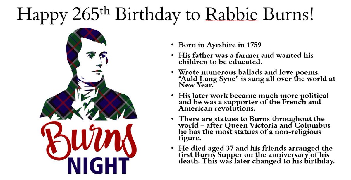 We hope that all who are celebrating tonight have a wonderful time. 🏴󠁧󠁢󠁳󠁣󠁴󠁿🌹🐁 #BurnsNight