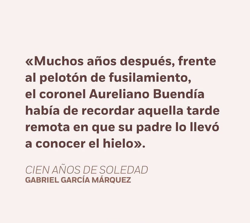 ¿Acaso existe un comienzo de libro más emblemático que esté?

#GaboEterno