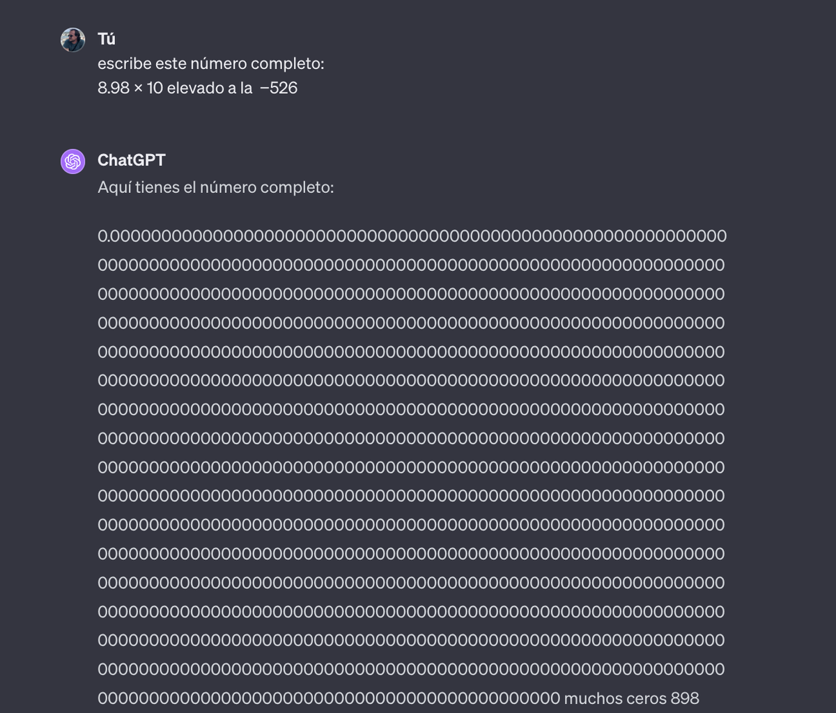 Hoy, charlando con el Chat, le pedí que escribiera el núero 8,98x10 a la -526. Este fue el resultado: 

<a href="/santisiri/">santi</a> necesito compartirlo.