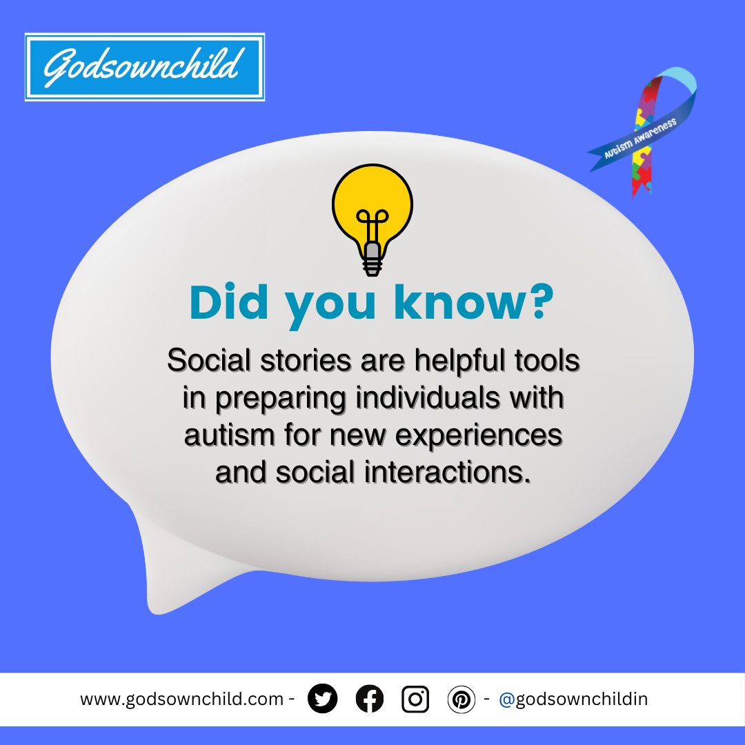 🌈✨ #DidYouKnow  ? Social stories play a crucial role in helping individuals with autism navigate new experiences and social interactions. 💙 Let's spread awareness and foster a more inclusive world together! 🤝💕 #AutismAwareness #SocialStories #InclusionMatters