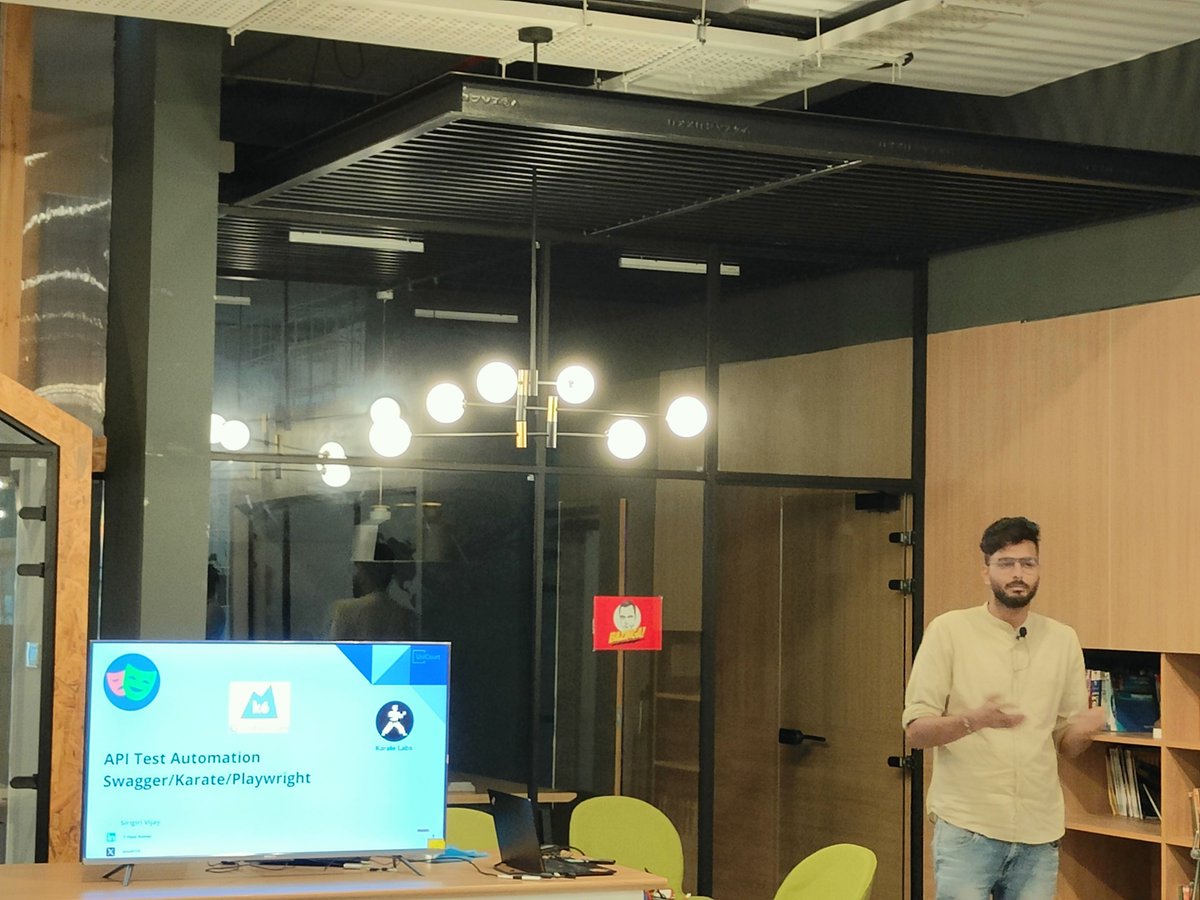 hackmum's tweet photo. Exploring the integration of @SwaggerApi ,  @playwrightweb , @getkarate , and @k6_io, @speakVik delved extensively into how they collectively contribute to a robust and efficient testing strategy @UniCourtInc  #TechMang24 https://t.co/Kxo3mXlIPa