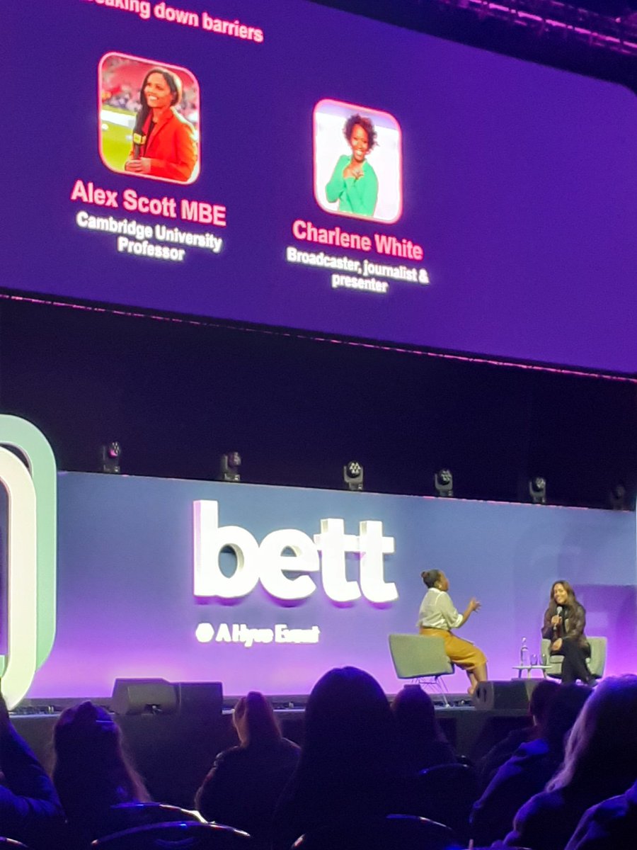 StellaScharing1's tweet photo. @CharleneWhite @AlexScott  absolutley inspiring #Bett2024 tackling bias &amp; breaking down barriers @Tonihammy https://t.co/CD0Xzt76RZ