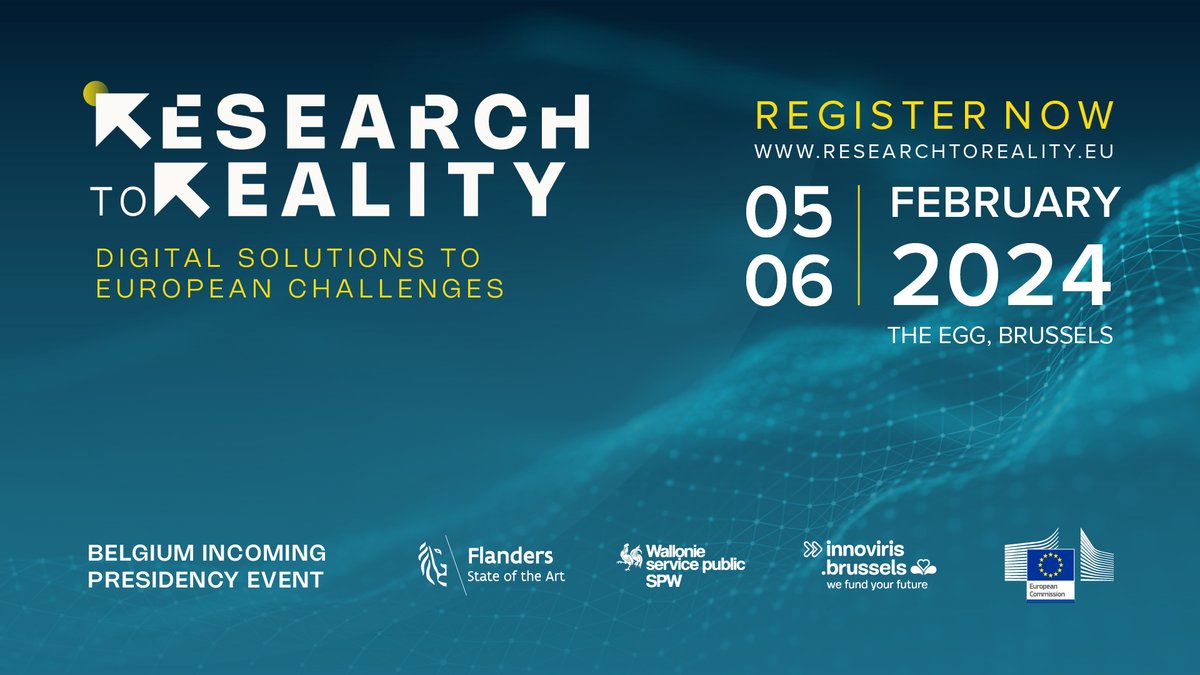 Counting down to this key event in our ecosystem, where the future of European #virtualworlds - a theme at the core of our work - will be integral part of the agenda ⏲️ 📅 Feb 5-6 📍 Brussels 🇧🇪 ➡️researchtoreality.eu