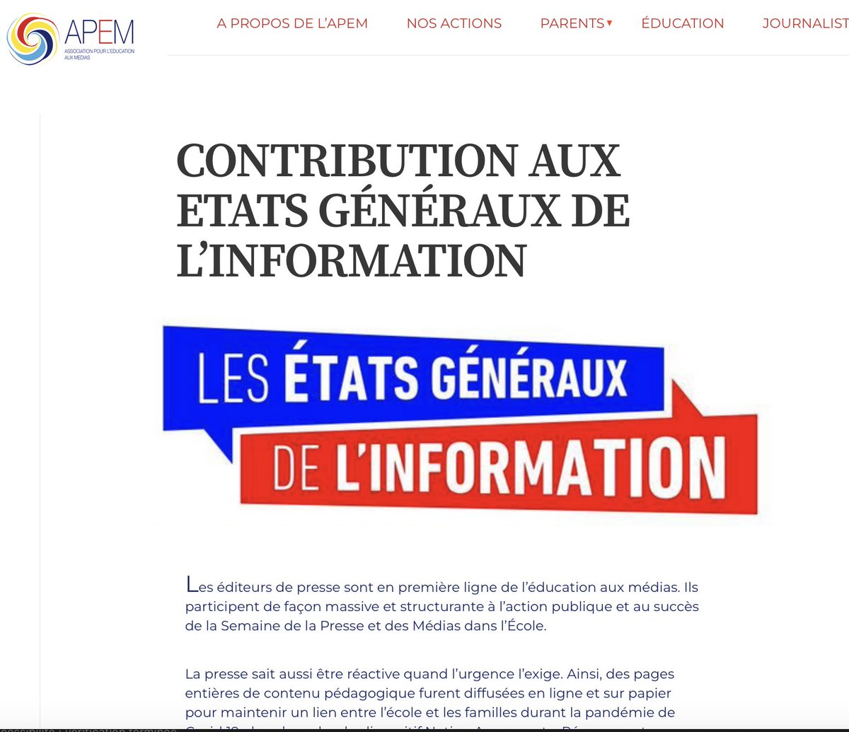 L’APEM contribue aux États Généraux de l’Information et propose six mesures originales sur l'éducation aux médias. Ensemble, construisons un avenir où l'information est une force positive.