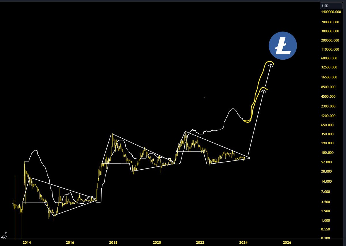 MASTERBTCLTC's tweet photo. Litecoin price targets are higher than most people realize, but see that's what is special about these networks, rising adoption, limited supply, and replacing fiat. This is why I think this cycle Litecoin actually outperforms everything.

The network stats show its possible, then play out the other narratives, with the biggest being litecoin is a better bitcoin...

Just takes one Elon tweet and we go there. Elon does love dogecoin....which we all know now is merge mined with Litecoin... same ecosystem. Don't fade it!