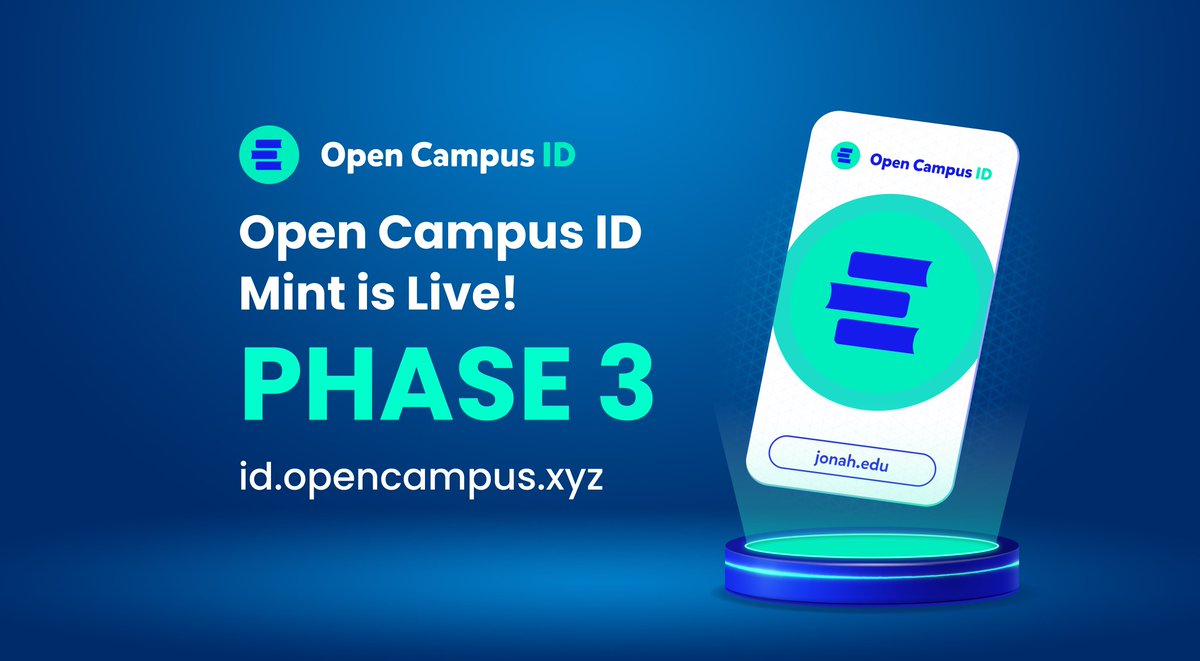 Phase 3 Allowlist: Your time has come!

26,000+ Open Campus IDs have already been claimed from the early Allowlist phases and their referrals 📈

Act quickly to get the .edu domain you want and start earning OC Points today!

👉 id.opencampus.xyz 👈