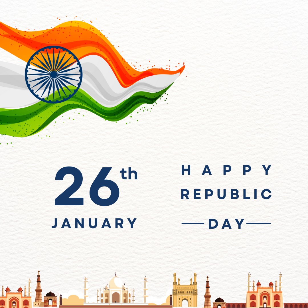 75 years of vibrant democracy, diverse cultures, and unwavering resilience. Here's to many more! Happy Republic Day!
 #ProudOfIndia #TogetherWeRise