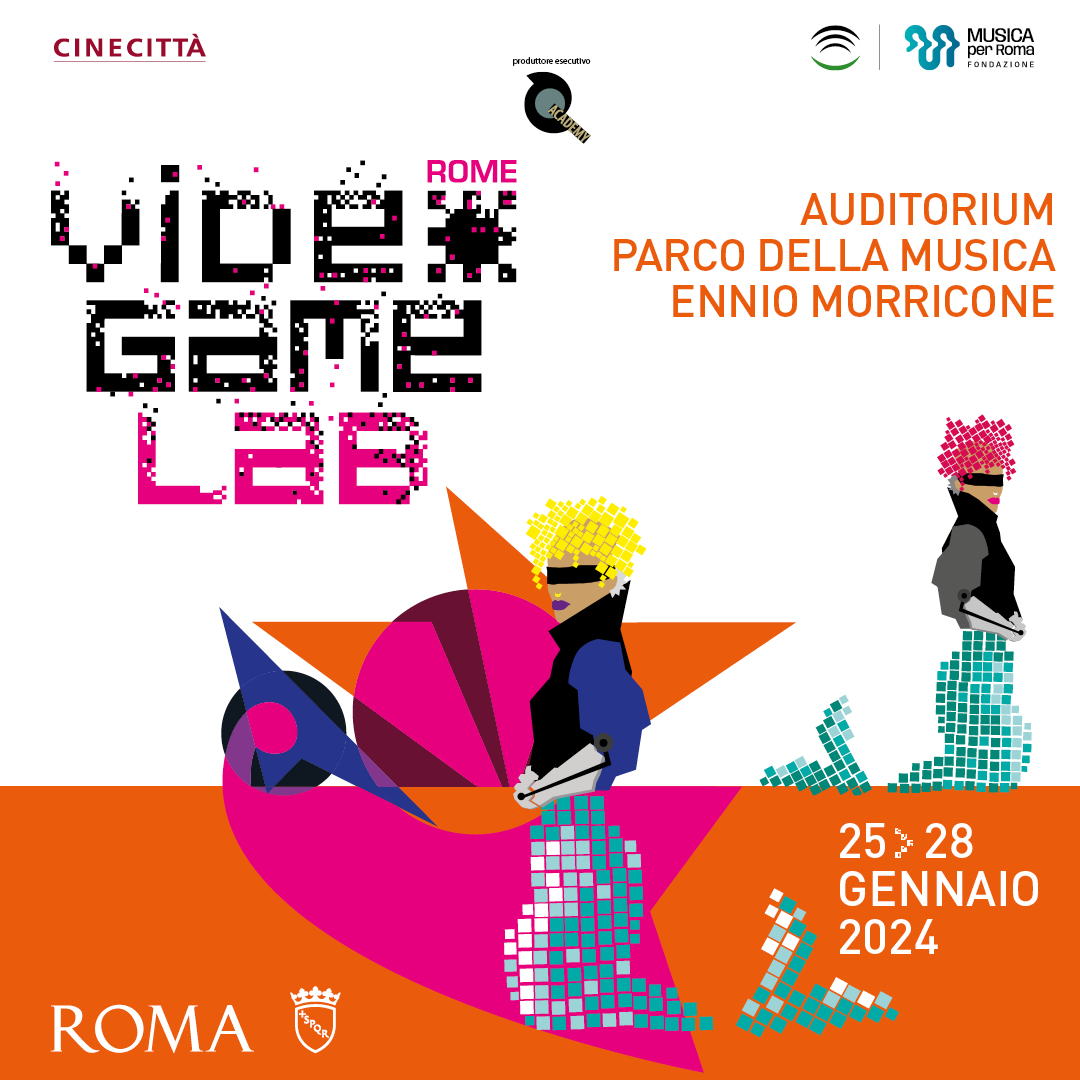 Roma's tweet photo. 🎮🕹️👾Oggi la prima giornata di #RomeVideoGameLab: fino al 28 gennaio all’Auditorium Parco della Musica Ennio Morricone il festival dedicato al mondo del videogame e non solo. 

Scopri di più 👉https://t.co/oP2skvYdEP

@AuditoriumPdM @Cinecitta @culture_roma https://t.co/QDMTa2HgLb
