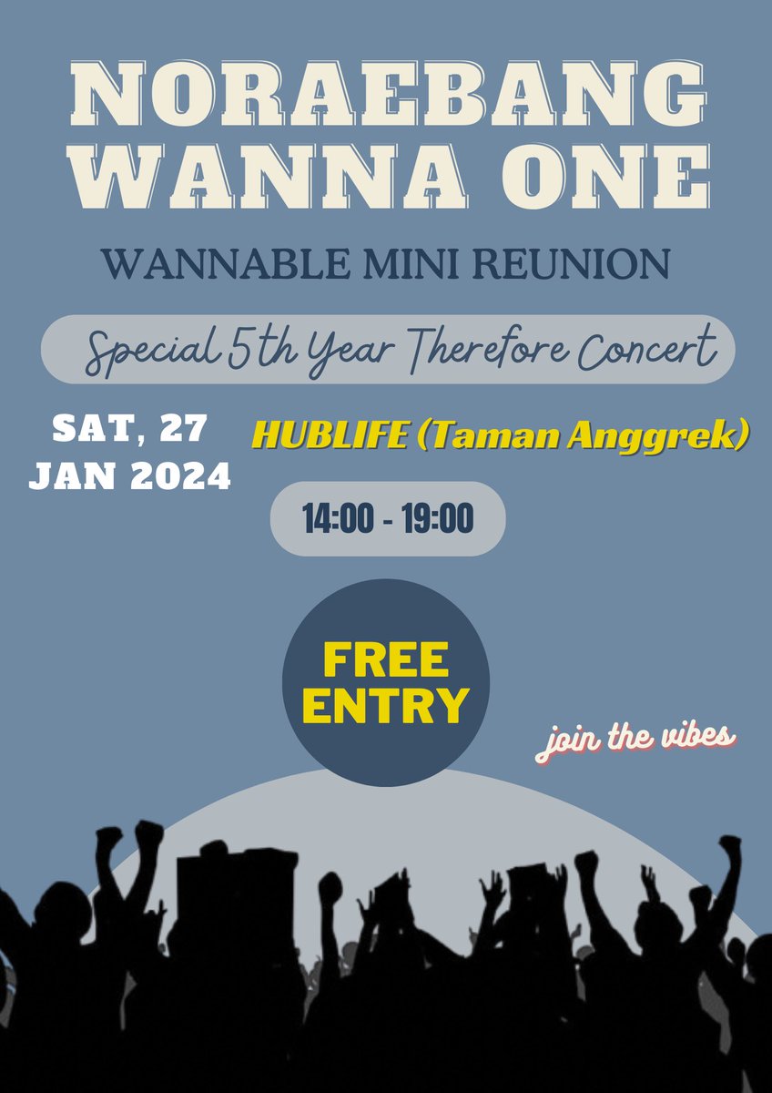 AYO RT &amp; SHARE!!!! ❤️❤️❤️
SIAPA YANG KANGEN SAMA WANNA ONE???? 
WANNABLE &amp; ALL KPOP FANS, JOIN WITH US!!!!! Special 5th Year Therefore🥹👉🏻👈🏻

📍HUBLIFE (Taman Anggrek)

Yukk bawa lightstick (Nablebong atau LS members), slogan members, apapun ayo kita meet up &amp; have fun together!!