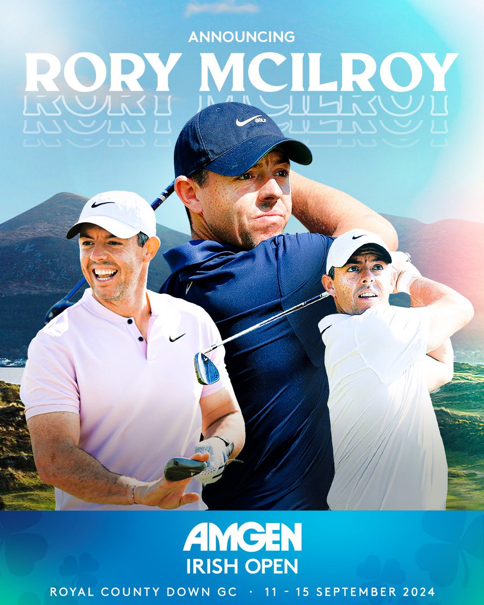 🚨 CONFIRMED: @McIlroyRory is back for the #AmgenIrishOpen! ☘️ 🏆 The 2016 Champion will be teeing it up at Royal County Down, this September! ⛳