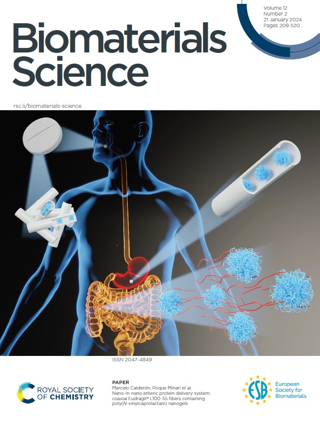 Nice update to @AnillaSon paper @BioMaterSci. It was featured in the front cover of the journal!! Congrats Ana and thanks @Scixel for designing the cover. @Ikerbasque, @POLYMAT_BERC, @ehu_kimika, @GPRP_ok