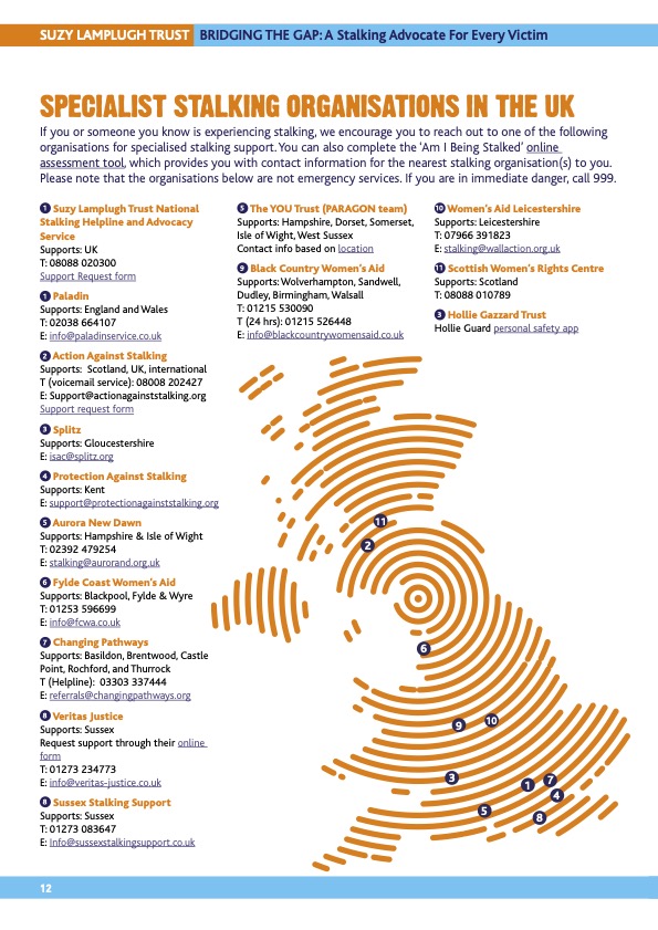 Independent Stalking Advocates (ISAs) provide victims of stalking with emotional support and practical advice. Here are some of the specialist stalking support services across the UK that are there to support you, including @TalkingStalking at 0808 802 0300.