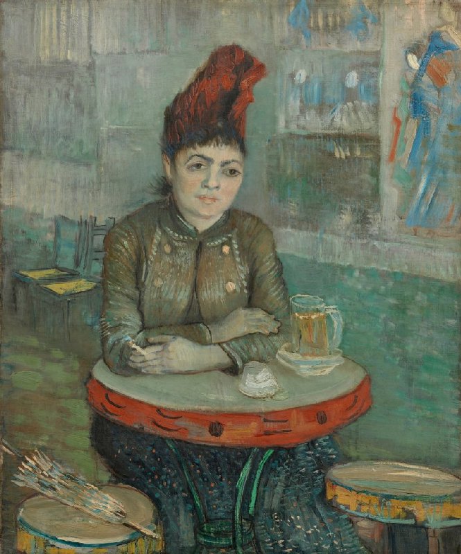 vangoghmuseum's tweet photo. Hidden Details 👀 Vincent's portrait of Agostina Segatori at her café has fun details in it! Like the saucers on the table, which tell us how many drinks have been consumed. 🍻
‘In the Café: Agostina Segatori in Le Tambourin’, 1887 https://t.co/qfXzI2laAQ