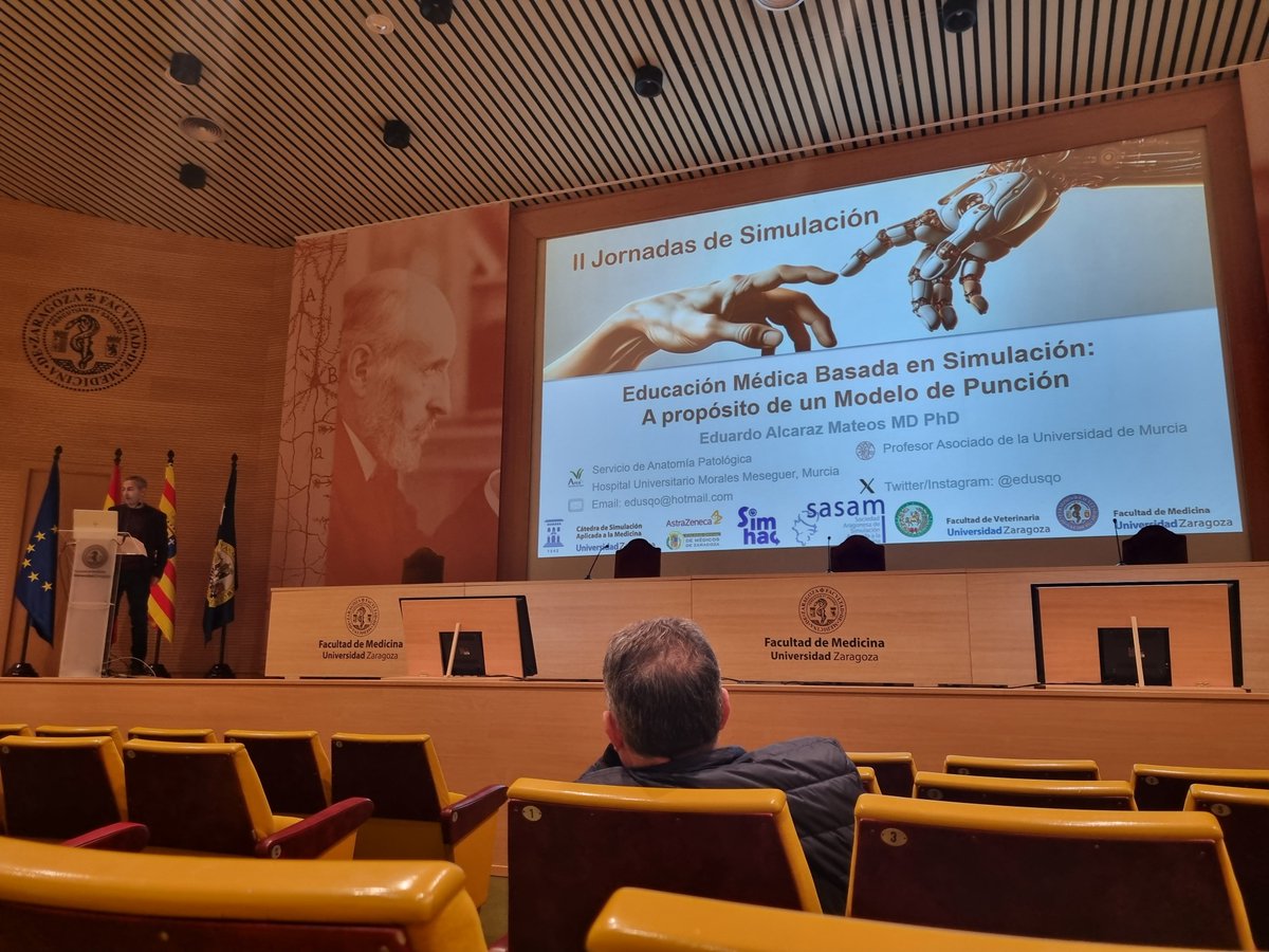 Shirley Lorenzo (@lm_shirley24) on Twitter photo "Educación Médica basada en Simulación: A propósito de un Modelo de Punción" a cargo del Dr Eduardo Alcaraz <a href="/edusqo/">Eduardo Alcaraz, MD PhD</a> en II Jornadas de Simulación aplicada a la docencia en biomedicina. Excelente presentación 👏👏 #SimZgz2024 #MedEd #SimulaciónMédica <a href="/MedUnizar/">med_unizar</a> "Educación Médica basada en Simulación: A propósito de un Modelo de Punción" a cargo del Dr Eduardo Alcaraz <a href="/edusqo/">Eduardo Alcaraz, MD PhD</a> en II Jornadas de Simulación aplicada a la docencia en biomedicina. Excelente presentación 👏👏 #SimZgz2024 #MedEd #SimulaciónMédica <a href="/MedUnizar/">med_unizar</a>