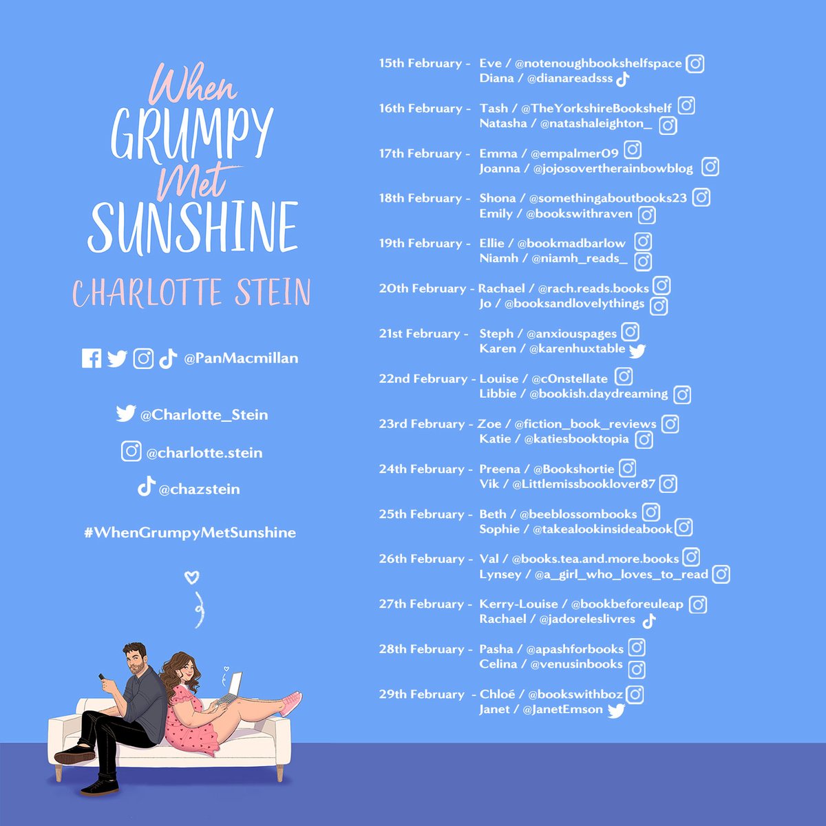 BookmadB's tweet photo. Book mail...
When Grumpy Met Sunshine by Charlotte Stein
Thanks to @chlodavies97 @panmacmillan for sending this my way for the blog tour
#booktwt #WhenGrumpyMetSunshine https://t.co/e9nMObxjYV
