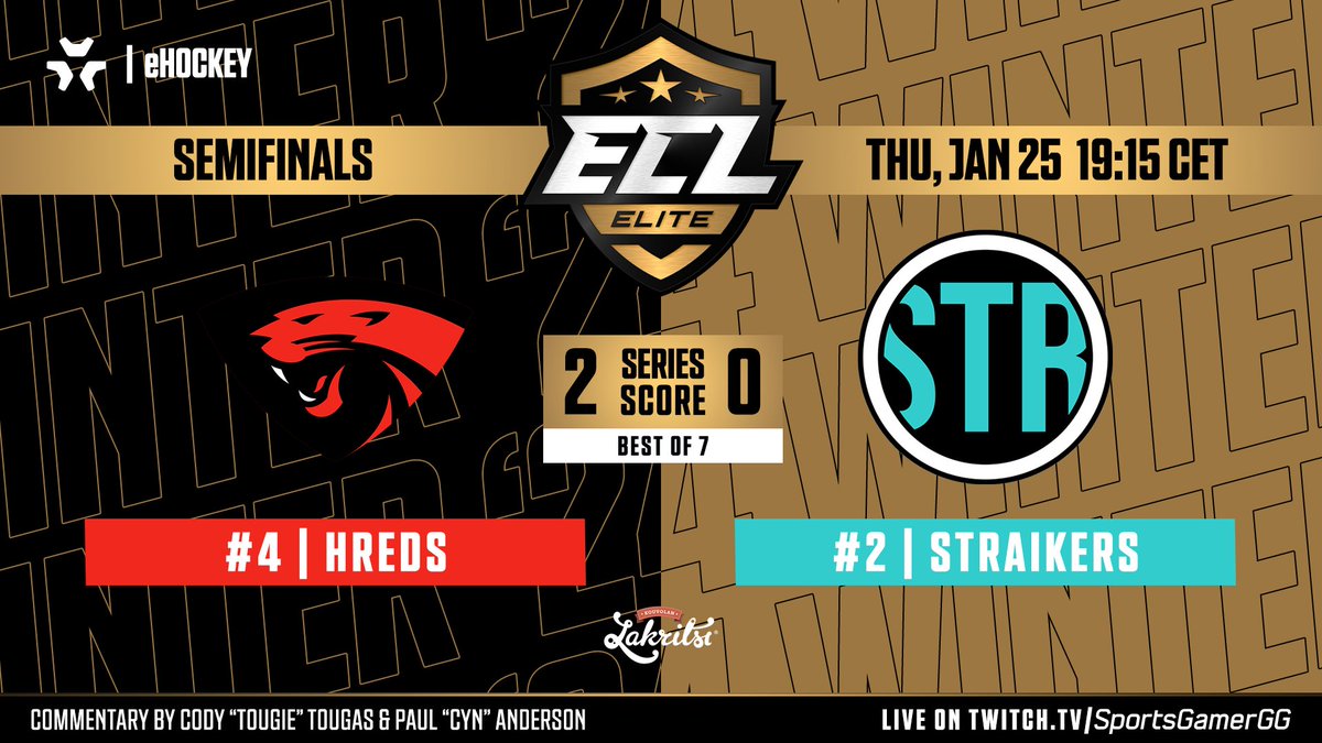 🔥 It's game night! The #ECL24Winter Elite Semifinals continue as <a href="/hredsofficial/">hREDS</a>  take on <a href="/straikerscom/">Straikers</a> in a thrilling BO7 series! 🏒 hREDS leads 2-0, but the battle is far from over. Can the Straikers make a comeback, or will hREDS secure their victory? 🎮

📺 Tune in to witness