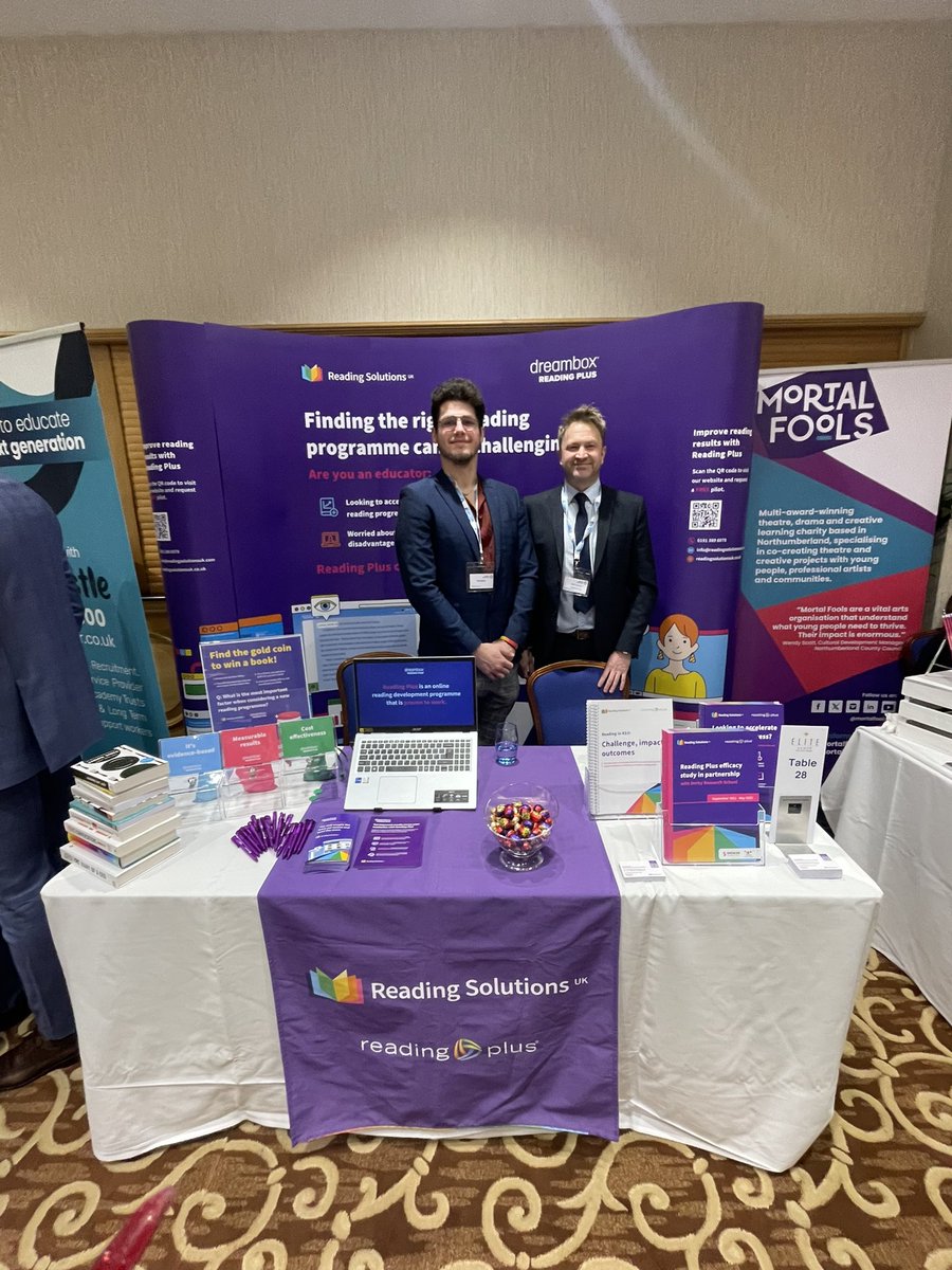 We are at the Schools North East Academies Conference 2024!! 

Visit our Reading Development Consultants, Jake and Nick, at Stand 28 to explore how our online reading development programme, #ReadingPlus, can improve reading results across your school while developing a lifelong